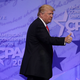 President Donald Trump acknowledges the crowd after addressing the Conservative Political Action Conference at the Gaylord National Resort and Convention Center on Feb. 24, 2017, in National Harbor, Md.